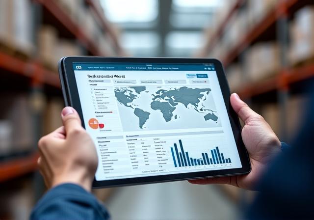 Digital logistics tracking software interface